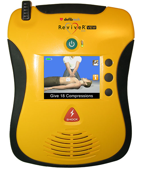 黄色defbtech Reviver™视图AED