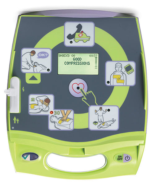 明亮的绿色Zoll AED和AED