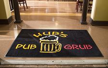 Hub's Pub Grub custom logo mat